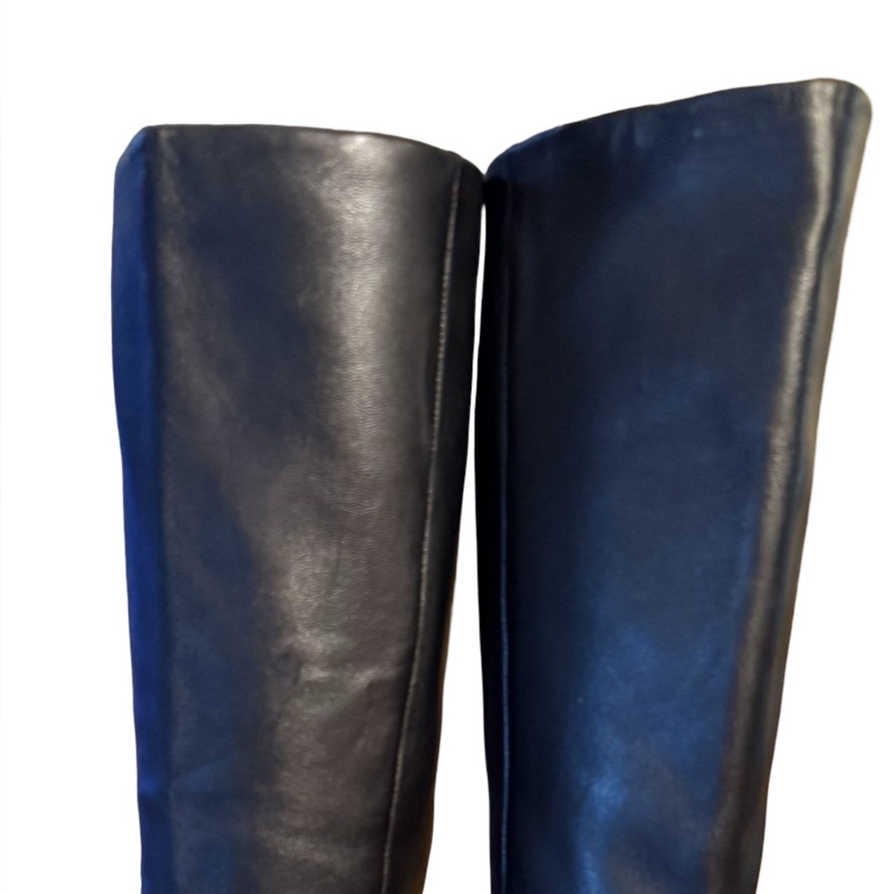 Nine West Marc Fisher NWT Sz 7.5 Stunning Black Leather Heeled Boots (SH138) - Picture 4 of 14